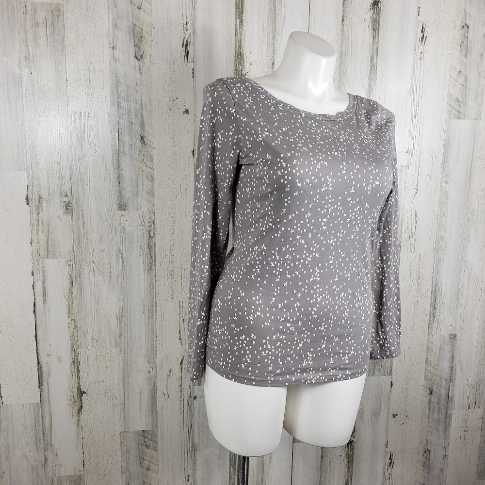 Hinge oversized small dog print long sleeve size M